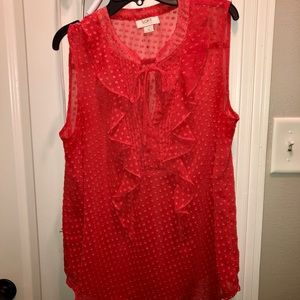 Loft Coral sheer tank, Medium